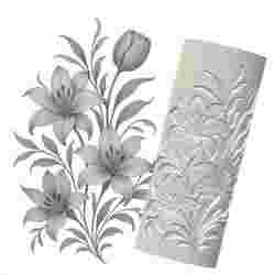 Lily Flower | Organic Debossed Pattern Roller for Clay | Lily Bouquet 3D Print Design