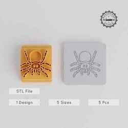 Spider Stamp Tile Set, 5 Sizes, Perfect for Clay, Cookies & Fondant