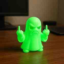 Angry Ghost Middle Finger Figurine STL – Funny Desk Toy for 3D Printing