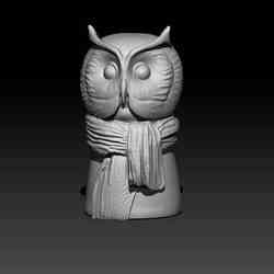 Owl with a scarf