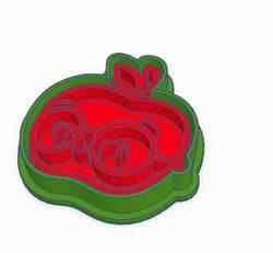 Teacher's Day Apple Cookie Cutter & Stamp - Cute Apple with Glasses STL for Cookies & Playdough