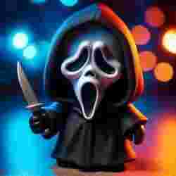 Cute Ghostface screaming doll with a knife