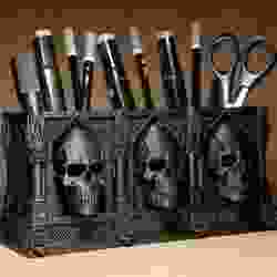 Gothic Skull Desk Organizer STL – Dark Fantasy 3D Printable Holder
