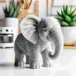 Elephant Showpiece 3D Print – Decorative Figurine for Home