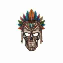 Tribal Feather Skull Wall Decor