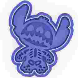 Halloween Stitch Skeleton Cookie Cutter & Stamp - Chibi Style (9 cm)