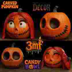 Sally and Jack Skellington Pumpkin