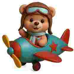 Bear on a plane, teddy bear toy