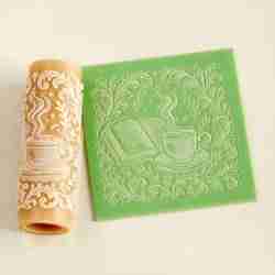 Garden Tea Time Texture Roller STL File – Book & Tea Clay Roller for Pottery, Fondant and Crafts
