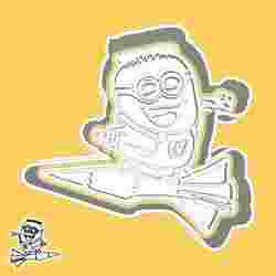 Minions / Despicable Me cookie cutters - Minion (Jerry) on the rocket (style 20)