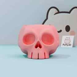 Puffy Skull Planter - Cute Halloween Pot