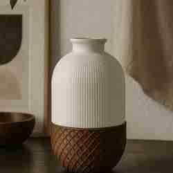 Woven Terra Vase – Lattice Japandi Vase