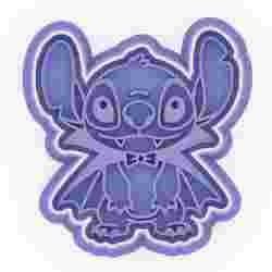 Vampire Stitch Cookie Cutter & Stamp - Standing with Cape & Bow (8 cm)