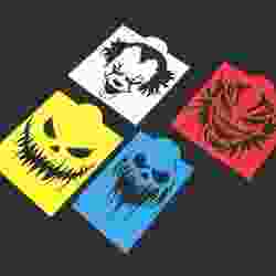 HAlloween, set 4 Stencils 100mm