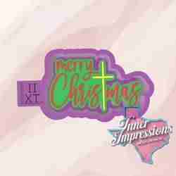 Merry Christmas Cross Freshie Mold