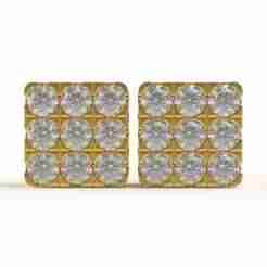 00020 Square Shape Stud Earring