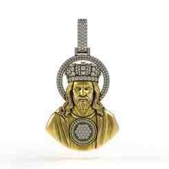 00025 Jesus Head Diamond Hip Hop Pendant