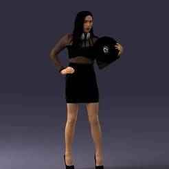 000260 Young Female DJ with Vinyl Record and Headphones 0328