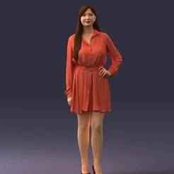 000275 Beautiful Female Model in Red Dress 0628