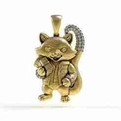 00030 Rich Raccoon Hip Hop Pendant