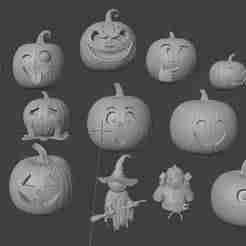 13+1 Halloween pumpkin emotions collection