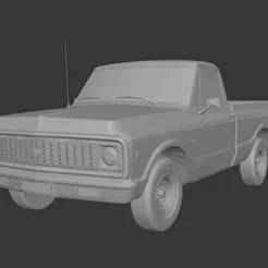 1971 Chevrolet C10 Cheyenne Pickup - Complete 3D Model (Printable)