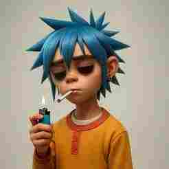 2-D Gorillaz 3D Model STL – statu Character Bust for 3D Printing
