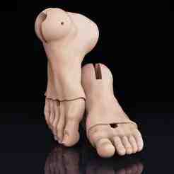 2 parts | BJD Doll Feet STL | 3D Printable Ball Jointed Doll Parts | Articulated Feet for Custom Dolls