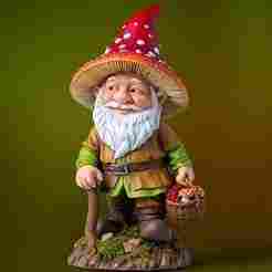 2297 Fairy Tale Gnome - Color Full-Body Figurine on Base, magic, dragon, serpent, wood, gnome, gorgon, warrior, wild, fox, monster, cat, fair, witch, werewolf, horror, beast, snake, troll, skeleton dance