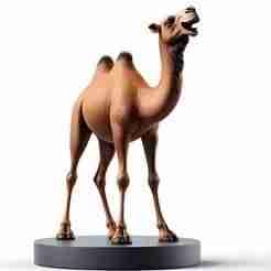 2327 Laughing Camel 3D Printed Full-Figure Statue, pug, dachshund, poodle, cat, monkey, camel, beagle, crocodile, lion, fox, bull terrier, pomeranian, galgo, wolf, doberman pinscher, newfoundland, elephant, donkey, german shepherd