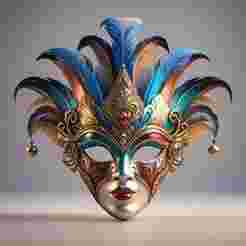 2347 Venetian Carnival Mask Color 3D Model, magic, dragon, serpent, mask, gnome, gorgon, venetian carnival, wild, fox, monster, cat, fair, witch, werewolf, horror, beast, snake, troll, skeleton dance