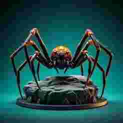 2405 Mutant Spider on Stone Pedestal - Color 3D Model, Halloween, magic, spider, mask, gnome, gorgon, wild, bat, monster, mutant, fair, witch, werewolf, horror, beast, mutant spider, skeleton, skull