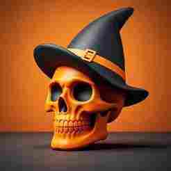 2424 Color 3D Model of a Halloween Skull, Halloween, magic, spider, mask, gnome, gorgon, wild, bat, monster, mutant, fair, witch, werewolf, horror, beast, mutant spider, skeleton, skull
