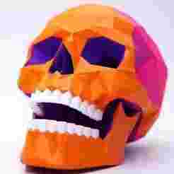 2435 Color 3D Model of a Halloween Skull - Low Poly Style, Halloween, magic, spider, mask, gnome, gorgon, wild, bat, monster, mutant, fair, witch, werewolf, horror, beast, mutant spider, skeleton, skull