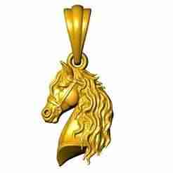 “25mm Horse Side View Face Pendant STL – 3D Model for Jewelry Casting”