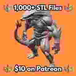 28mm Barbarian Lizardman Warrior Spiked Armor Muscular Tail Standing Pose MineeForm FDM 3D Print STL File