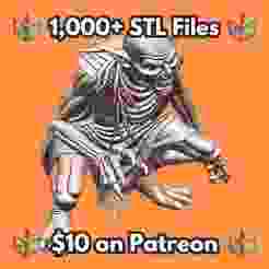 28mm Crouching Goblin Warrior Armor Claws Sharp Teeth Battle Ready MineeForm FDM 3D Print STL File