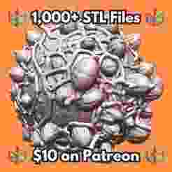 28mm Entangled Organic Structure Bulbous Nodes Alien Bioform MineeForm FDM 3D Print STL File