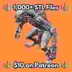 28mm Mutant Creature Spiked Back Clawed Hands Crouching Pose MineeForm FDM 3D Print STL File