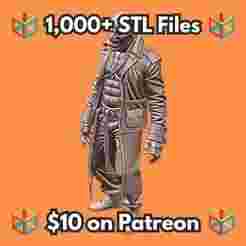 28mm Trench Coat Zombie Bald Scarred Stitches Combat Boots MineeForm FDM 3D Print STL File