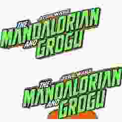 2x THE MANDALORIAN AND GROGU Logo Display by MANIACMANCAVE3D