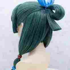 2x1 Mao Mao Ponytail Bun with Hair Balls – The Apothecary Diaries Cosplay Wig Accessory (3D Model)
