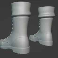 3D Combat Boots - Closed Mesh in One Piece (FBX, BLEND, OBJ, STL, GBL + Textures)