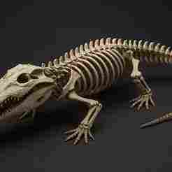 3D Crocodile Skeleton Sculpture