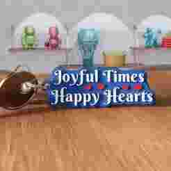 3D Joyful Times Happy Hearts Keychain STL File - 463