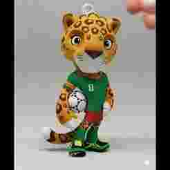 3D Keychain Zayu the Jaguar – FIFA World Cup 2026 Mascot (Articulated Neck)
