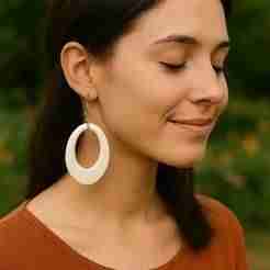3D minimalist hoop earrings