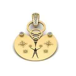 3D Printable Artistic Gold Pendant