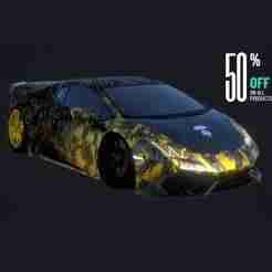 3D Printable Custom Lamborghini Huracán (BAPE Edition)