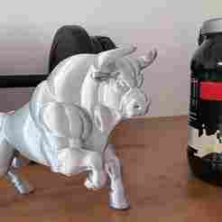 3D-printed bull made from PLA Silk - Shiny decorative figure